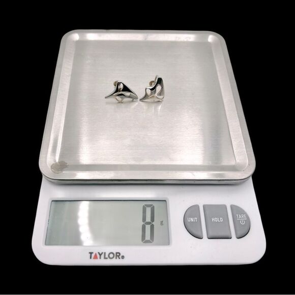 Georg Jensen Sterling Silver "Amoeba" Earrings No. 119 by Henning Koppel - Picture 4 of 5